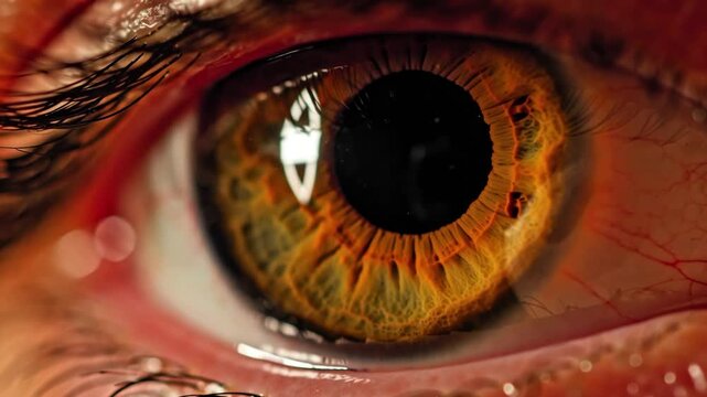 Close-up eye detail with subtle color shifts