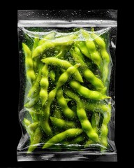 Fresh Edamame in Sealed Package with Bubbles