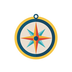 Illustration of a colorful compass design on transparent background