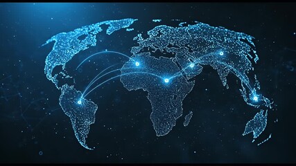 Digital Globe Map Abstract Background With Connection Lines - Powered by Adobe