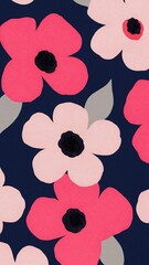 Retro Floral Pattern Abstract Flower Seamless Vintage Background