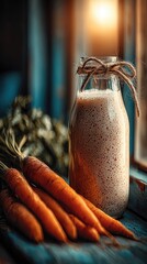 Realistic macro photo of probiotic rich foods like yogurt kefir and vegetables arranged neatly on a bright kitchen table in natural light.