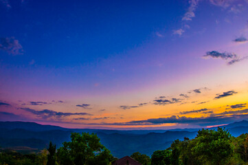 sunset in the mountains