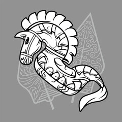 Jaran Kepang Kuda Lumping Traditional Indonesia Javanese Culture Dance Bamboo Horse Equipment Outline  Silhouette