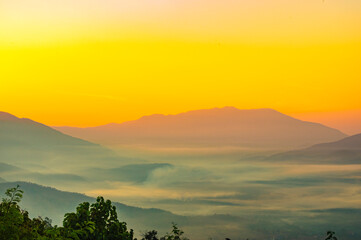 sunset in the mountains