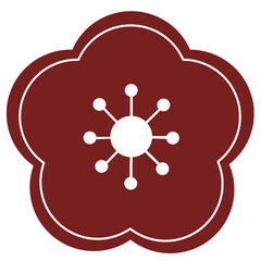 年賀状に使える梅の花のイラスト素材2