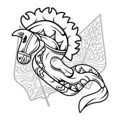 Jaran Kepang Kuda Lumping Traditional Indonesia Javanese Culture Dance Bamboo Horse Equipment Outline  Silhouette