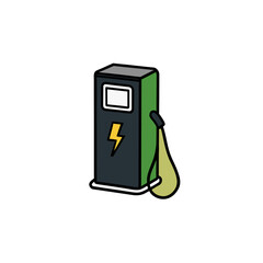 Illustration of an electric vehicle charger on transparent background