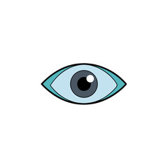 Illustration of a stylized human eye icon on transparent background