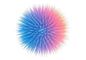 Obraz premium Spiky geometric gradient sphere isolated on a transparent background
