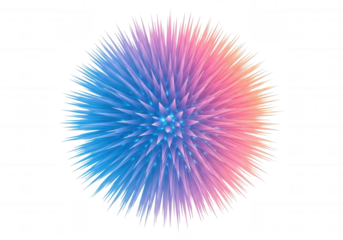 Spiky geometric gradient sphere isolated on a transparent background