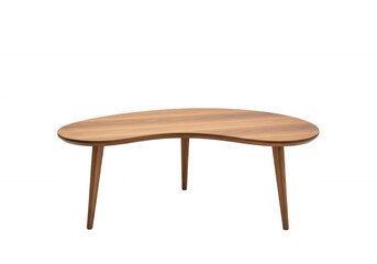 Fototapeta premium Organic wood coffee table isolated on a transparent background