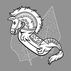 Jaran Kepang Kuda Lumping Traditional Indonesia Javanese Culture Dance Bamboo Horse Equipment Outline  Silhouette