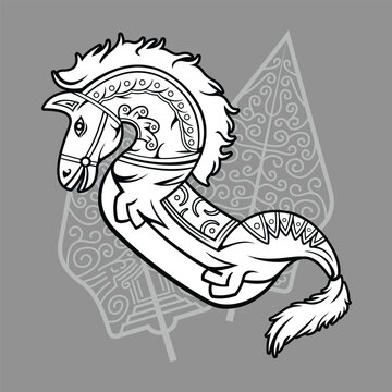 Jaran Kepang Kuda Lumping Traditional Indonesia Javanese Culture Dance Bamboo Horse Equipment Outline  Silhouette