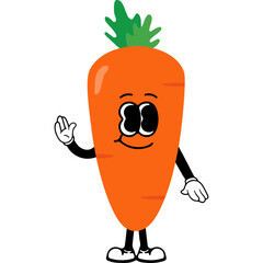 Cute Carrot Character Illustration