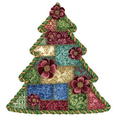 A festive, intricately designed Christmas tree ornament decorated with an array of beautiful floral accents. A charming addition to your holiday decor, exuding warmth and elegance.