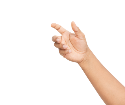 Hand touching or pointing of something on isolated white background. - Powered by Adobe