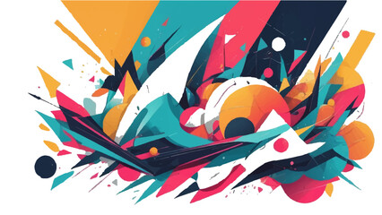The colorful abstract grunge background features splashes of paint like vibrant graffiti on a street wall for a fun party celebration design or carnival illustration