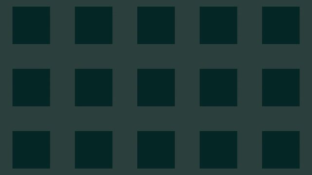 Subtle monochromatic geometric pattern animation in two shades of dark green. This elegant seamless loop features a sequence of stripes, grids, and argyle diamond shapes