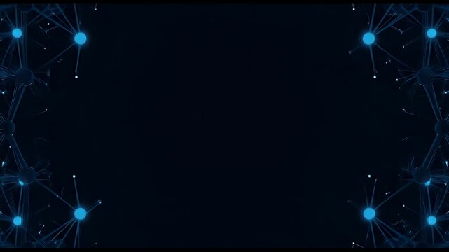 Abstract Digital Network Background With Blue Glowing Nodes