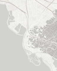 Obraz premium Minimalist Stockholm city map with light gray lines on white background. Elegant Scandinavian style perfect for wall decor