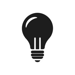 Illustration of a classic lightbulb design on transparent background silhouette