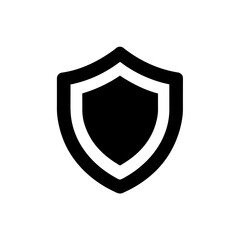 Illustration of a black and white shield on transparent background silhouette