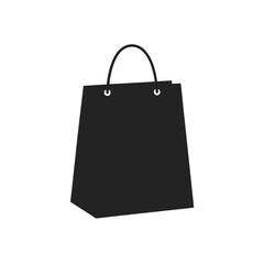 Illustration of a simple shopping bag icon on transparent background silhouette