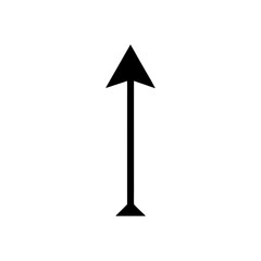 Simple black arrow pointing straight up on transparent background silhouette