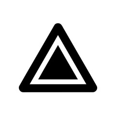 Black double triangle geometric shape art on transparent background silhouette