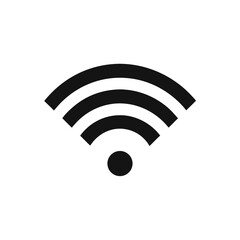 Illustration of a wifi signal in black color on transparent background silhouette