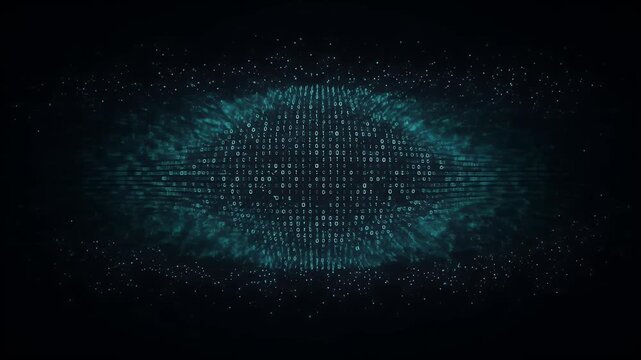 Abstract Digital Sphere With Glitch Effect Dark Background