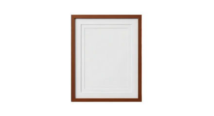 Empty picture frame with passepartout for promotional content isolated PNG with Transparent Background