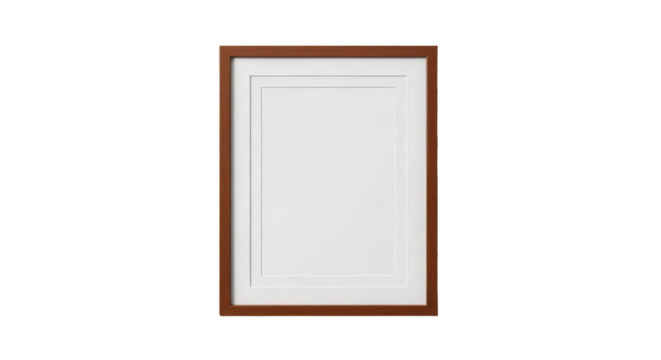 Empty picture frame with passepartout for promotional content isolated PNG with Transparent Background