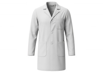 White lab coat with pockets isolated on a transparent background