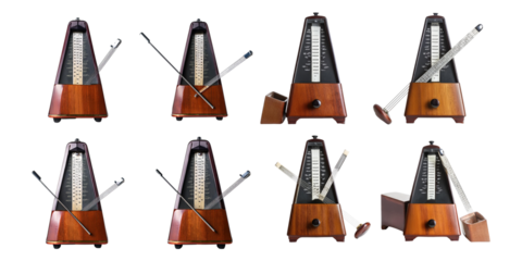 Classic Metronomes on Transparent Background
