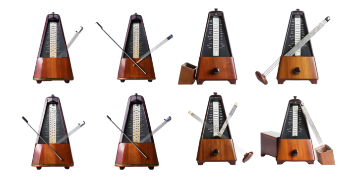 Classic Metronomes on Transparent Background