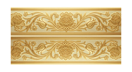Elegant golden baroque ornate decorative border pattern