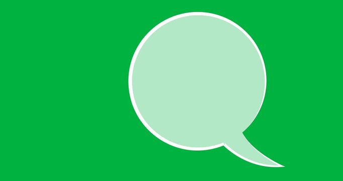 Digital animation of grey blank speech bubble with copy space against black background