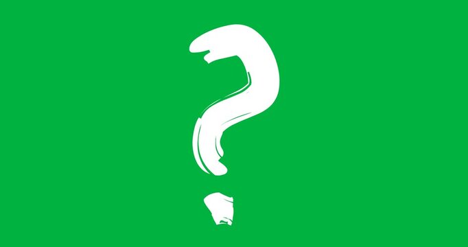 Digital animation of question mark symbol against black background