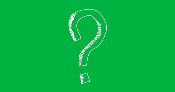 Digital animation of question mark symbol against black background