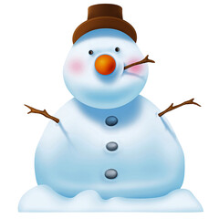 LARGE SNOWMAN WITH HAT AND ORANGE NOSE