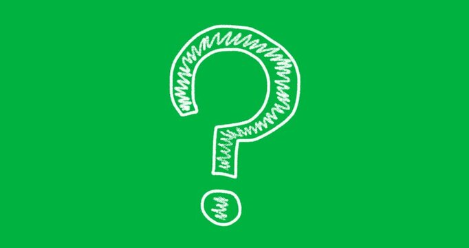 Digital animation of question mark symbol against black background