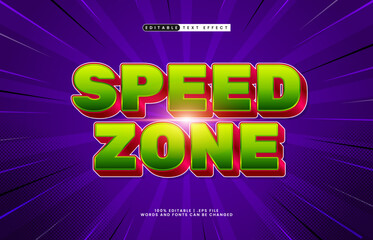 speed zone editable text effect
