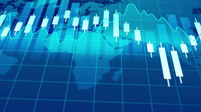 A clean motion graphic featuring a financial candlestick chart with detailed grid lines, perfect for presentations on stock market analysis. - Powered by Adobe