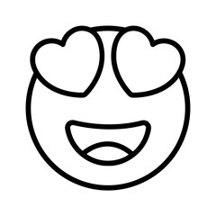 Vector black line icon for Loving face