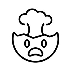 Vector black line icon for Exploding head