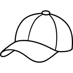 Baseball Cap Outline Illustration for coloring