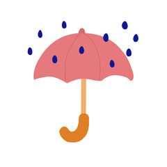 umbrella with rain drops