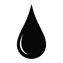 Black water droplet symbol icon isolated on for purity and hydration concepts